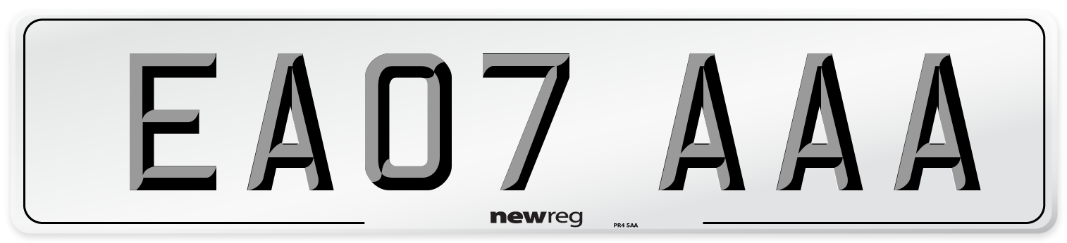 EA07 AAA Number Plate from New Reg